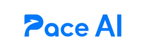 The image displays the text "Pace AI" in blue letters on a white background.