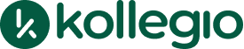 Kollegio logo with a green circular icon containing a stylized "k" next to the word "kollegio" in lowercase green letters.