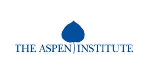 Logo of the Aspen Institute featuring a blue aspen leaf above the text "THE ASPEN INSTITUTE" in blue capital letters.
