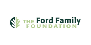 Logo of The Ford Family Foundation featuring a stylized leaf design on the left and the foundation name in green text.