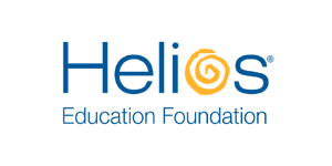Logo of Helios Education Foundation, with the word "Helios" featuring a spiral sun design in place of the letter "o.