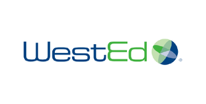 Logo of WestEd featuring the name in navy blue and green letters, with a circular design on the right consisting of blue and green overlapping shapes.