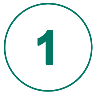 A green number one is centered inside a green circle on a white background.