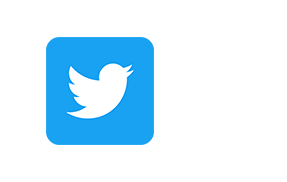 White bird logo on a blue square, representing the Twitter brand, displayed on a white background.