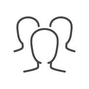 Outline icon of three generic human figures grouped together.