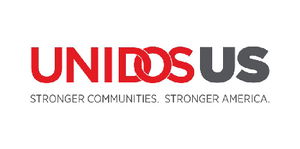 Logo of UnidosUS with overlapping red letters "DO." Tagline below reads "Stronger Communities. Stronger America.