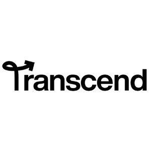 The image shows the Transcend logo with a stylized "T" featuring an upward-pointing arrow.