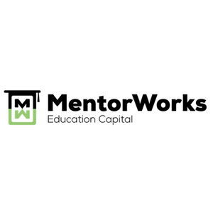 MentorWorks Education Capital logo featuring a stylized graduation cap and initials "MW" in green and black.