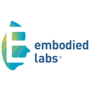 Logo of Embodied Labs featuring a stylized "E" integrated into a gradient silhouette of a face next to the company name.