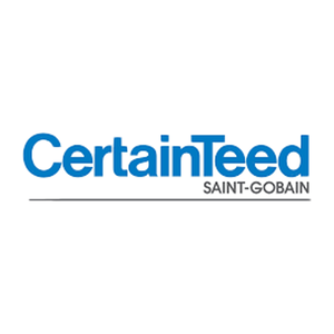 CertainTeed Saint-Gobain logo featuring the company name in blue text on a white background.