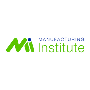 Logo of the Manufacturing Institute featuring stylized green letters "Mi" with blue dot, accompanied by the text "Manufacturing Institute" in blue and green.