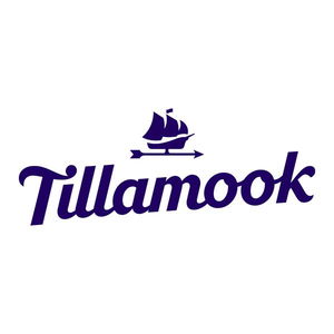 Logo featuring the word "Tillamook" in dark blue script with a ship icon above.