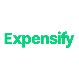 The image shows the Expensify logo in bold green text on a plain white background.